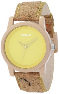 Sprout Unisex ST/5516YLCK Yellow Dial Cork Strap Eco-Friendly Watch