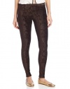 Hue Women's Tapestry Print Corduroy Leggings, Espresso, Small