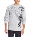 Southpole Men's Flock and Screen Print Long Sleeve Thermal