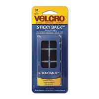 Velcro Sticky Back 7/8-Inches Square Value Pack, 32-Sets, Black (90348)