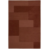 Calvin Klein Bowery GRID Rectangle Rug, Paprika, 2.3-Feet by 7.6-Feet