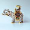 Swarovski Crystals! Indian Elephant Box with Howdah Sedan Carriage 24K Gold