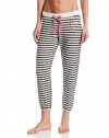 Juicy Couture Women's Sliverlake French Terry Pant, Black/Grey Stripe, X-Small