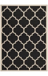 Safavieh CY6914-266 Courtyard Collection Indoor/Outdoor Area Rug, 2-Feet by 3-Feet 7-Inch, Black and Beige